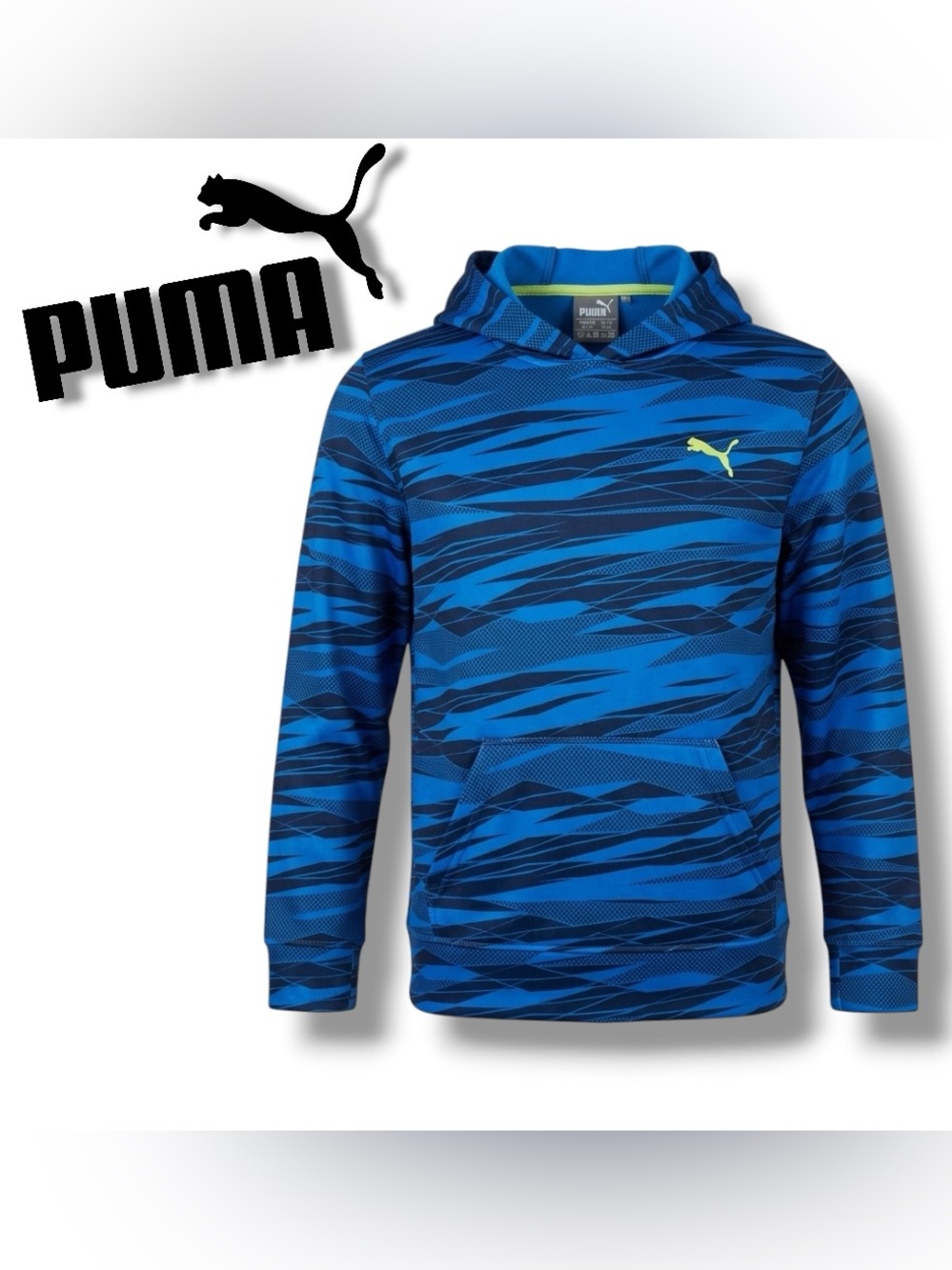 PUMA: Women’s Blue & Black Striped Hoodie